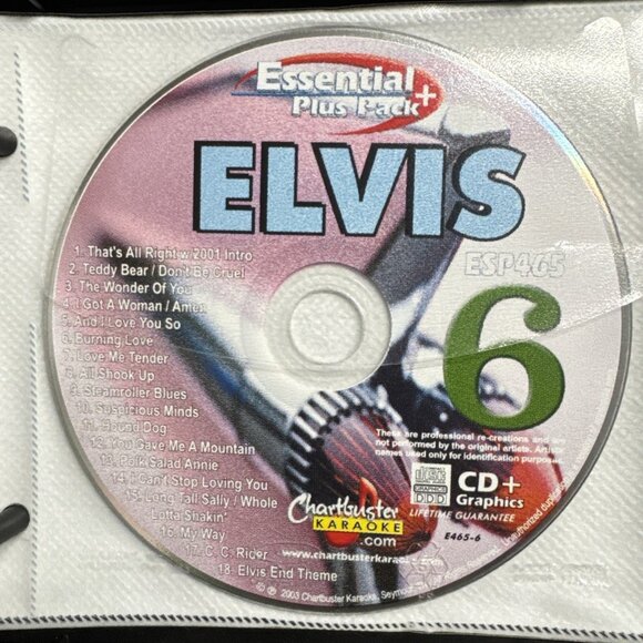 RARE Chartbuster Karaoke Elvis Presley 100 Hit Song Collection - 6 Disc Set HTF - Picture 8 of 8